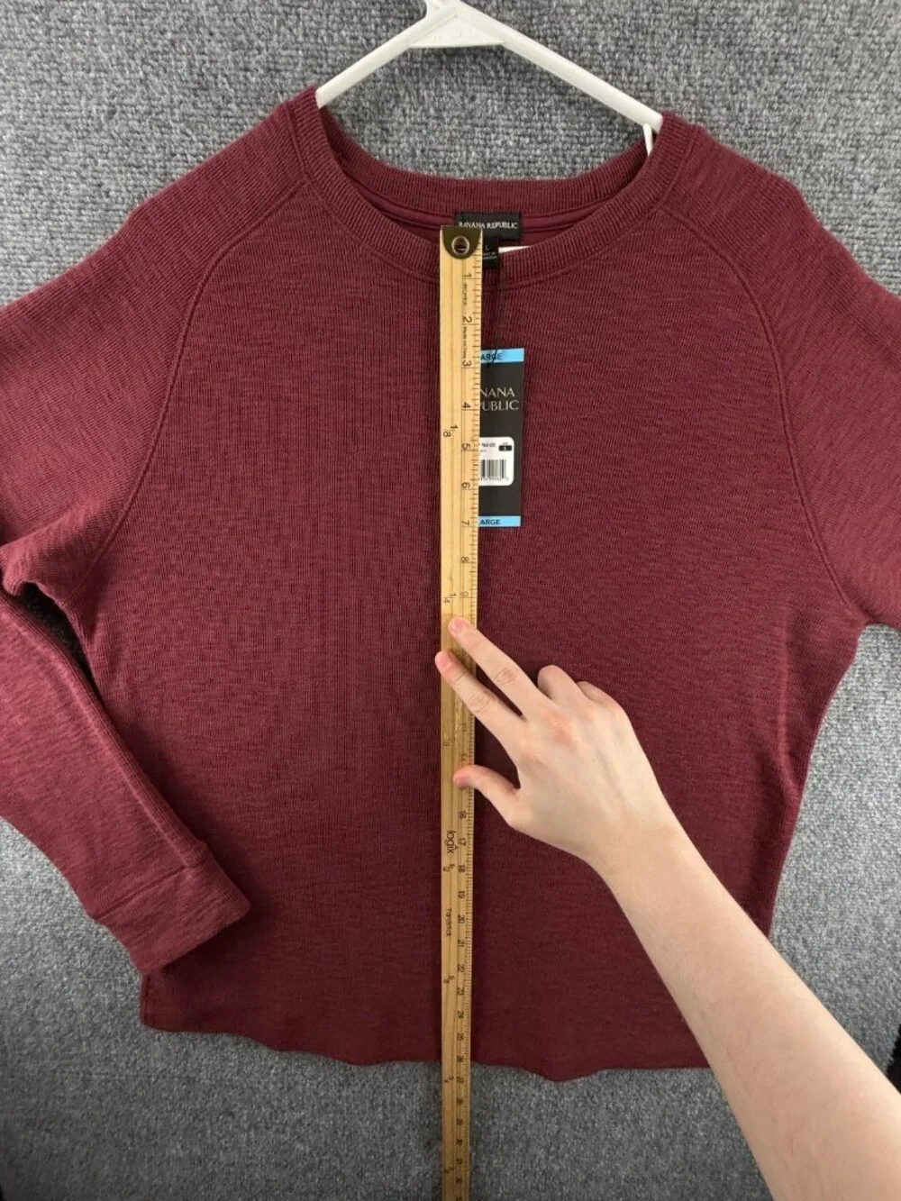 NWT Banana Republic Sweater Men Large Red Double Knit Cew Neck Pullover Jumper